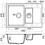 Размеры мойки Omoikiri Daisen 78-2-CA карамель 4993331