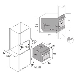 Схема встраивания и размеры Asko OCM8478G