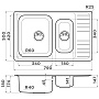 Размеры мойки Omoikiri Sagami 79-2-IN 4993733