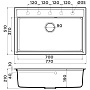 Размеры мойки Omoikiri Daisen 77-GR Leningrad grey 4993628