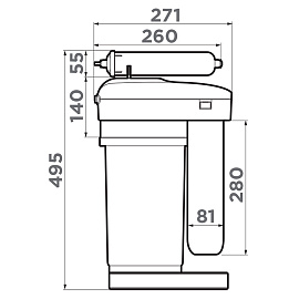 Размеры фильтра Omoikiri Pure Drop 2.1.4