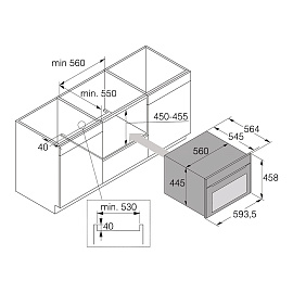 Схема встраивания и размеры Asko OM54BGH