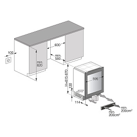 Схема встраивания и размеры Asko WU886G2FNB1