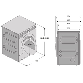 Размеры сушильной машины Asko T408HD.T.P