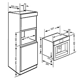 Схема встраивания Smeg CMS8451P