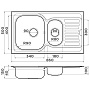 Размеры мойки Omoikiri Kashiogawa 86-2-IN 4993454