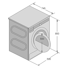 Размеры сушильной машины Asko T310HCXLW.P