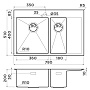 Размеры мойки Omoikiri Akisame 78-2-IN-L 4973062