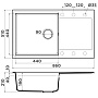 Размеры мойки Omoikiri Daisen 86-PA пастила 4993696