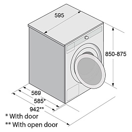 Размеры стиральной машины Asko W4096R.W3