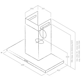 Размеры вытяжки Elica Thin IX 60