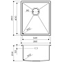 Размеры мойки Omoikiri Taki 38-U-IF-LG 4973092