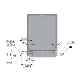 Схема встраивания и размеры Asko DSD544B