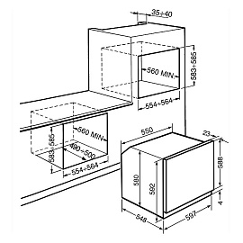 Схема встраивания Smeg SF800PO