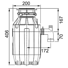 Размеры измельчителя Franke Turbo Elite TE-125