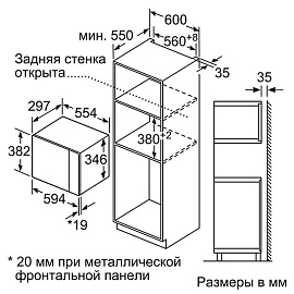 Схема встраивания Bosch BFL520MS0