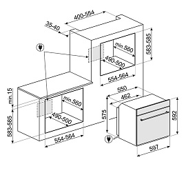 Схема встраивания Smeg SFP805AO