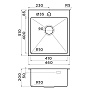 Размеры мойки Omoikiri Akisame 46-IN 4973057