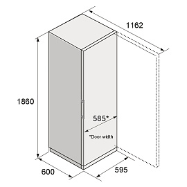 Размеры морозильника Asko RFF286KNCS1
