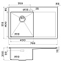 Размеры мойки Omoikiri Akisame 78-LG-L 4973085