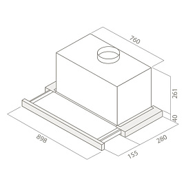 Размеры вытяжки Elica Elite 26 IX 90