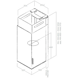 Размеры вытяжки Elica HAIKU BL 32