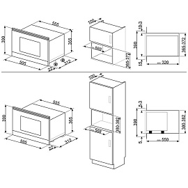 Схема встраивания Smeg MP822PO