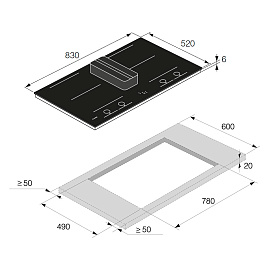 Схема встраивания и размеры Asko HIHD854MM