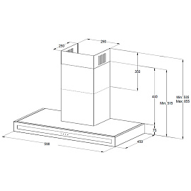 Размеры вытяжки Korting KHC 6877 N