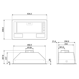 Размеры вытяжки Smeg KSG52HE