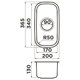 Размеры мойки Omoikiri Omi 20-U-IN 4997022